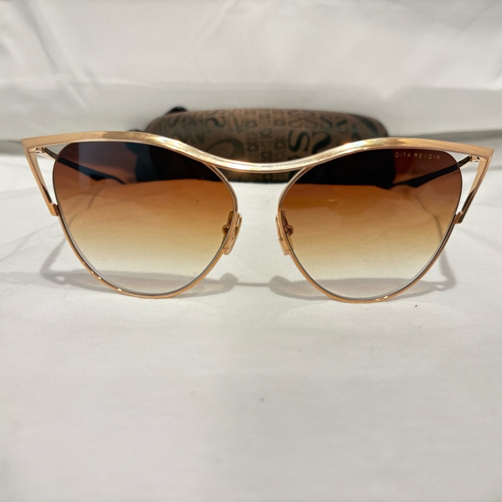 NEW! DITA REVOIR DTS509-01-GLD WHITE GOLD W/BROWN GRADIENT LENS 100% AUTHENTIC
